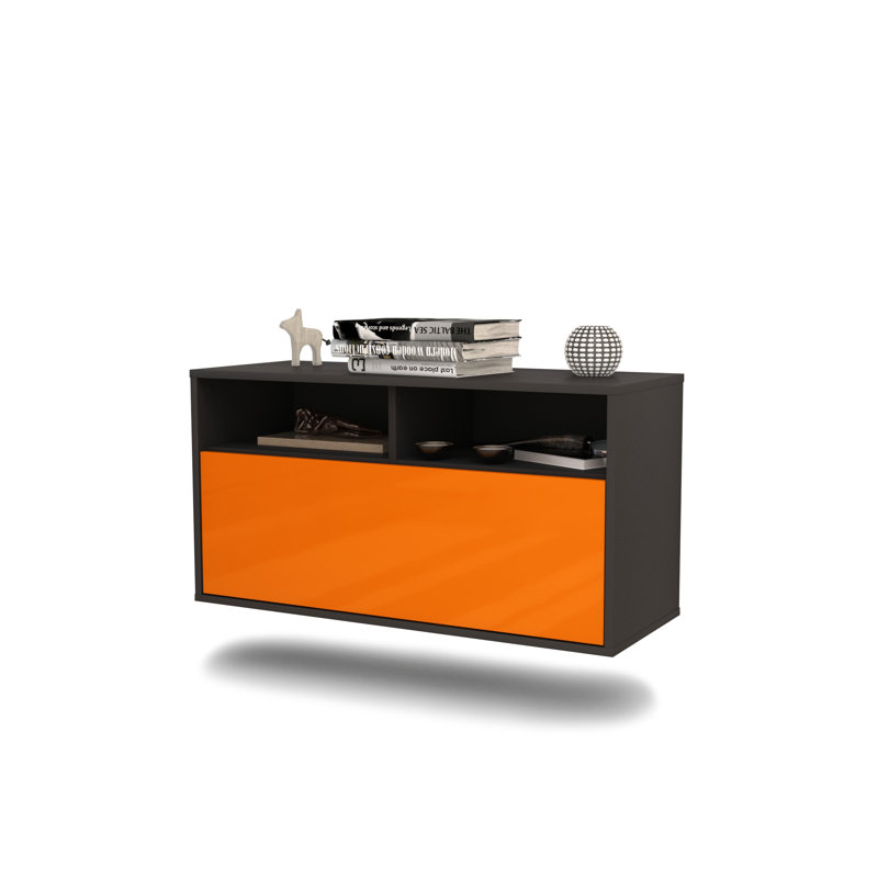 Loyne TV Stand, Black/Orange