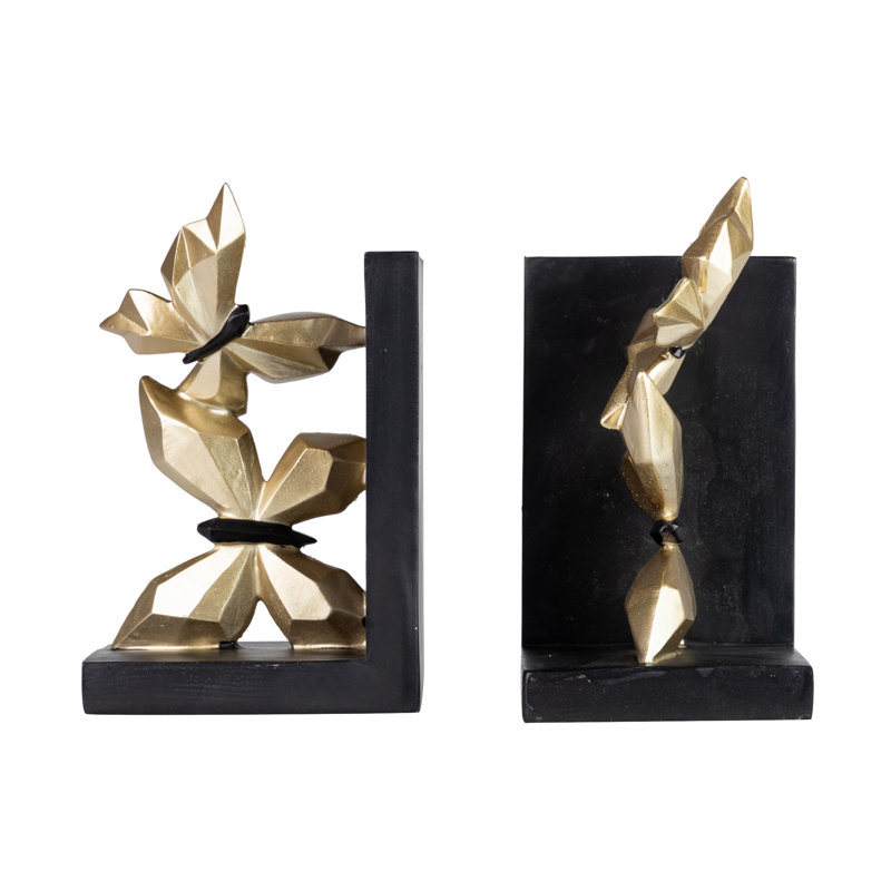 Butterfly Bookends, Black/Golden