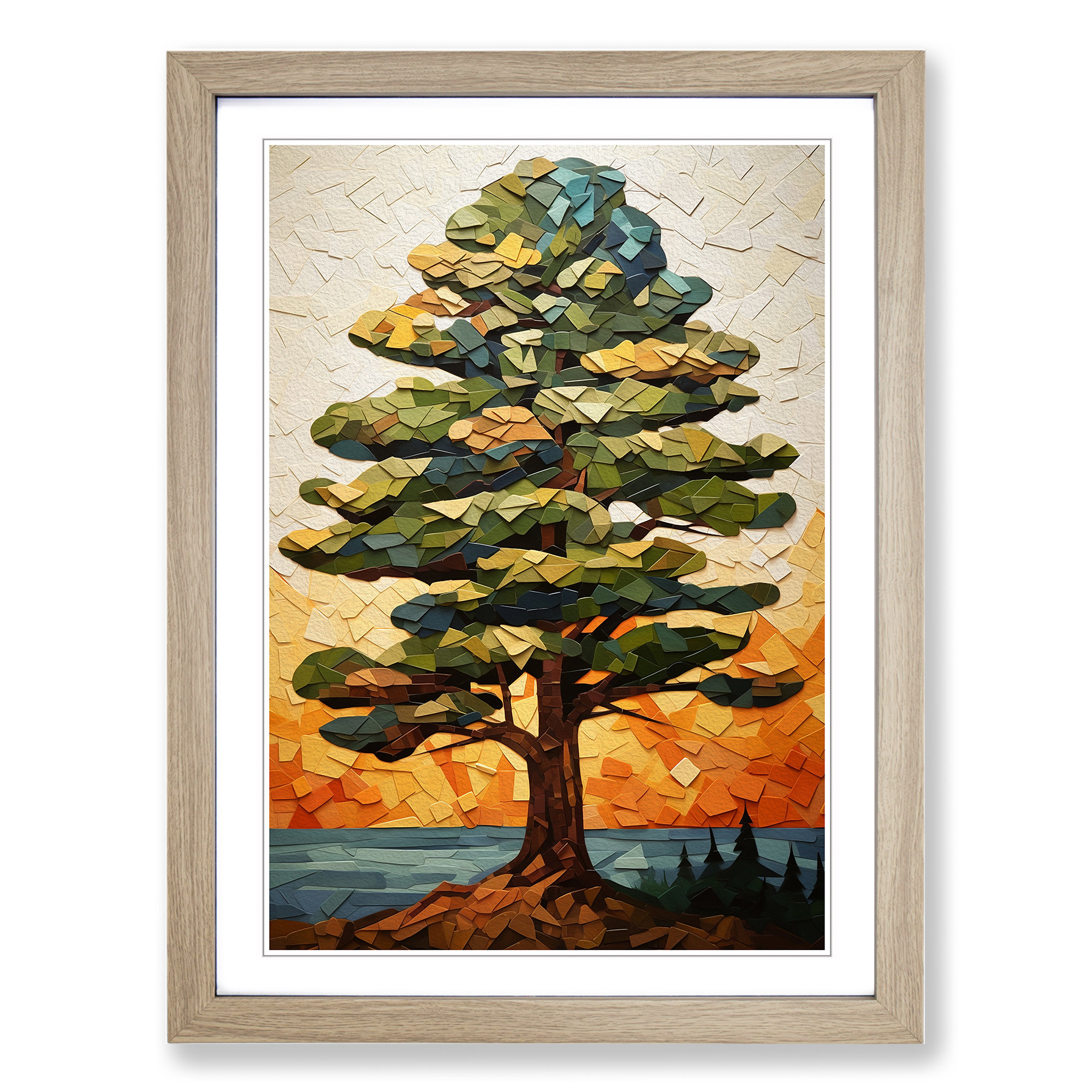 Tree Cubism Examples Marlow Home Co. Pine Tree Cubism - Print | Wayfair.ie