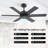 48" Modern Indoor Ceiling Fan With Remote Control, 6-Blade Ceiling Fan With Quiet Reversible Dc Motor, Black & Walnut Finish-129507383