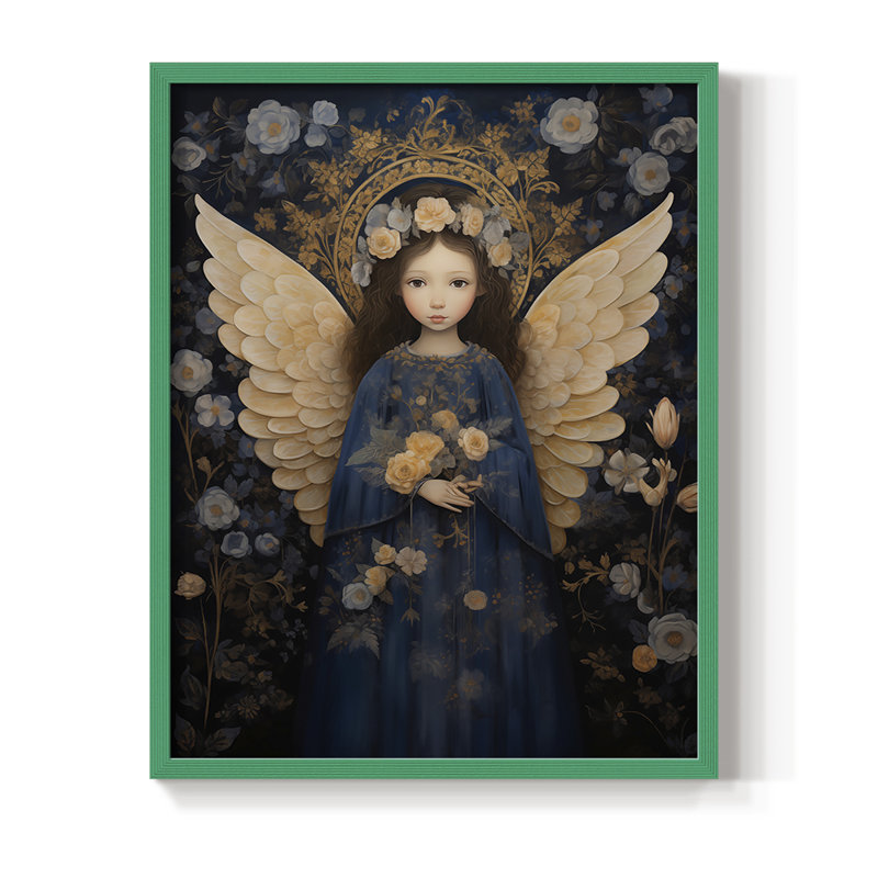 «Religious Series CECXCVI», reproduction d'art encadrée - bois massif, H 30 po x l 24 po, Vert