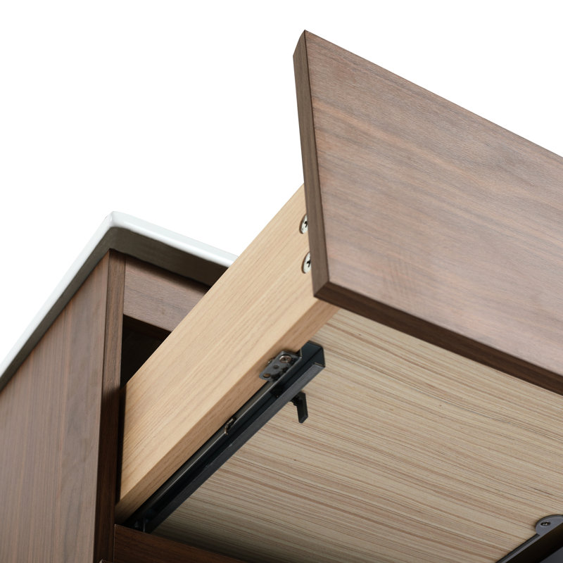 30" Bathroom Cabinet - Modern Brown Oak With Water- Coating And Ample Shelf Space Vanity Finish Easy Surface, Brown Oak, 30"