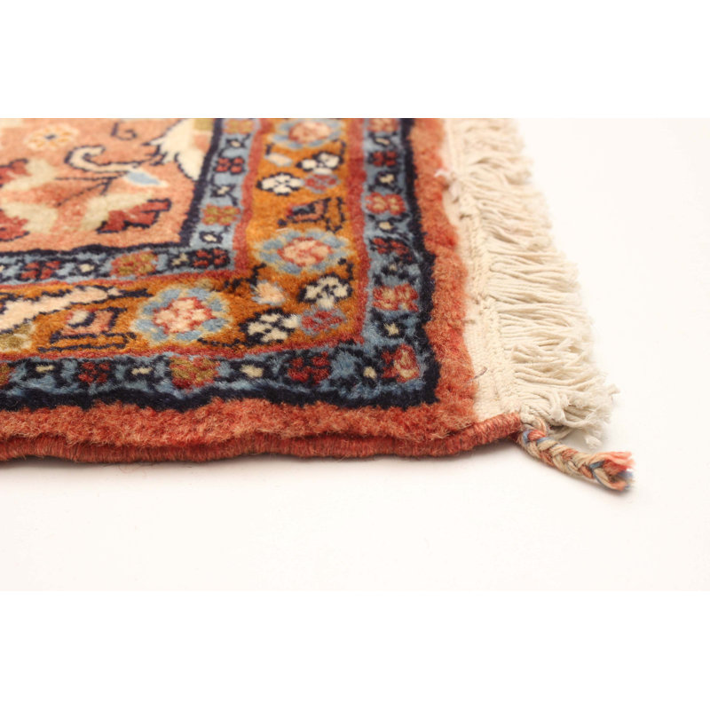 Tapis cuivre anatolien noué à la main de conception unique 2 pi 7 po x 9 pi 4 po