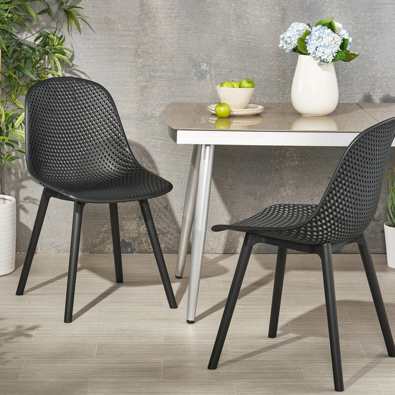 Outdoor Chair In Black Finish - Posey With Build And Fashionable Lines Color Style Material Elegant Shape