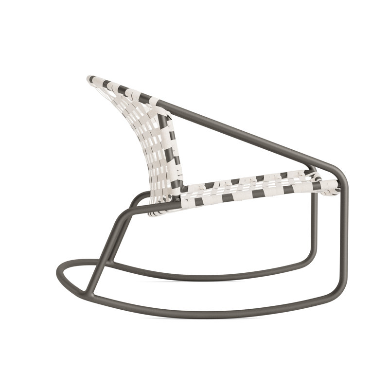 Kantan Outdoor Lounge Chair, Mica/White Suncloth Lace
