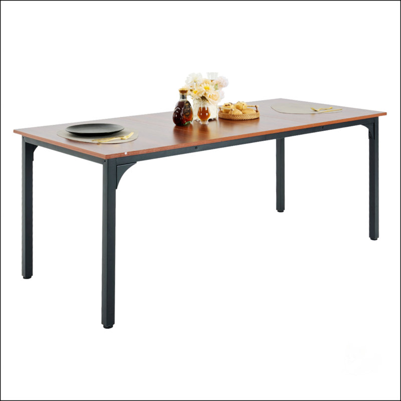 Table de salle à manger rectangulaire 71 pouces, table de cuisine en bois robuste pour 6 à 8 personnes, conception durable et spacieuse, parfaite pour les repas de famille et les rassemblements