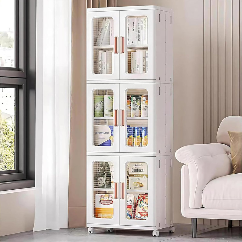 54 boîtes de rangement, 3 couches, H 61,2 po x l 20,9 po x P 14,2 po, Blanc