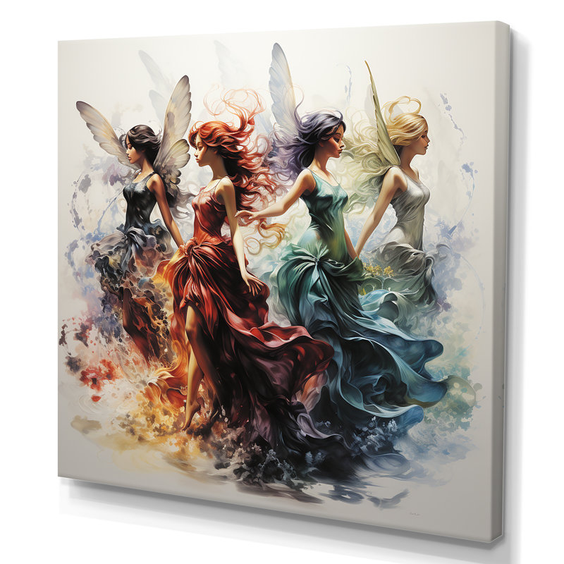 Fantastiques fées - art mural fées, Toile tendue, H 36 po x l 36 po x P 1,5 po