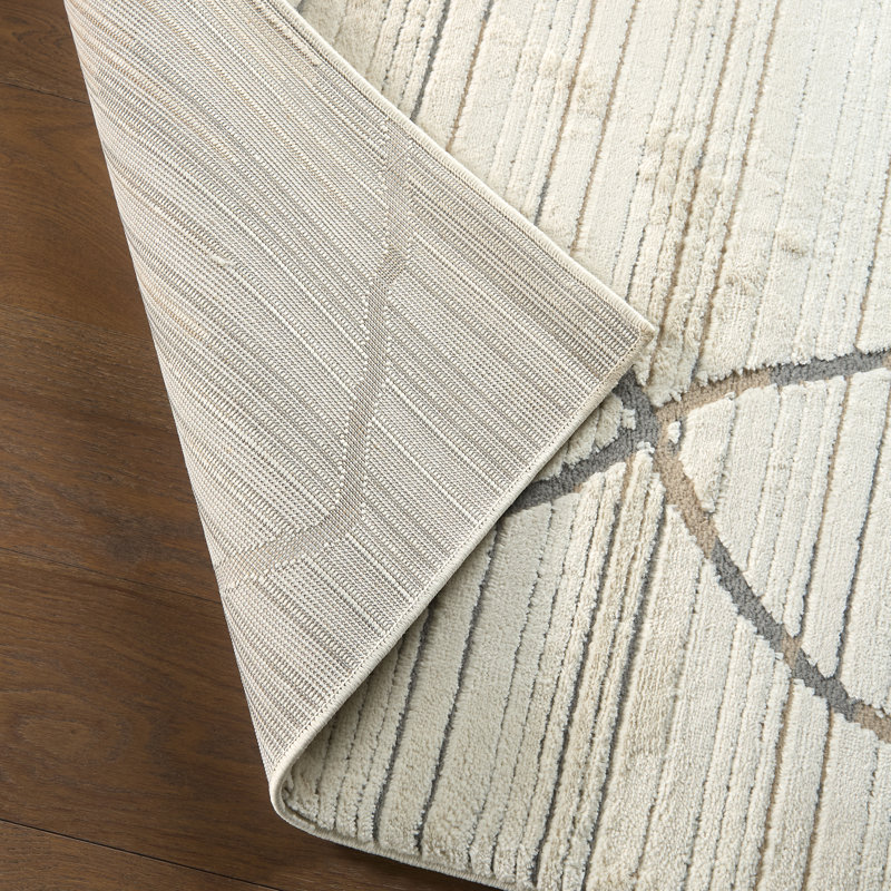 Moroccan and Striped Indoor Rug, Rectangle 10'6"X14'