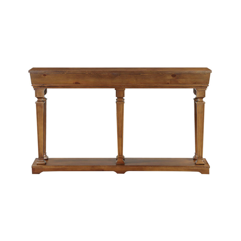 Console Garrisonfinish avec finition en chêne, tablette de présentation et pieds carrés fuselés robustes pour une élégance moderne