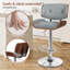 Upholstered Adjustable Height Counter Stool with Solid Wood Frame