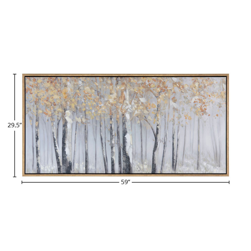 Aspen Birch Trees Framed Canvas Wall Art