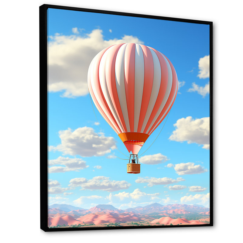 Vol en montgolfière et fantaisie, Cadre flottant noir, H 40 po x l 30 po x P 1,5 po