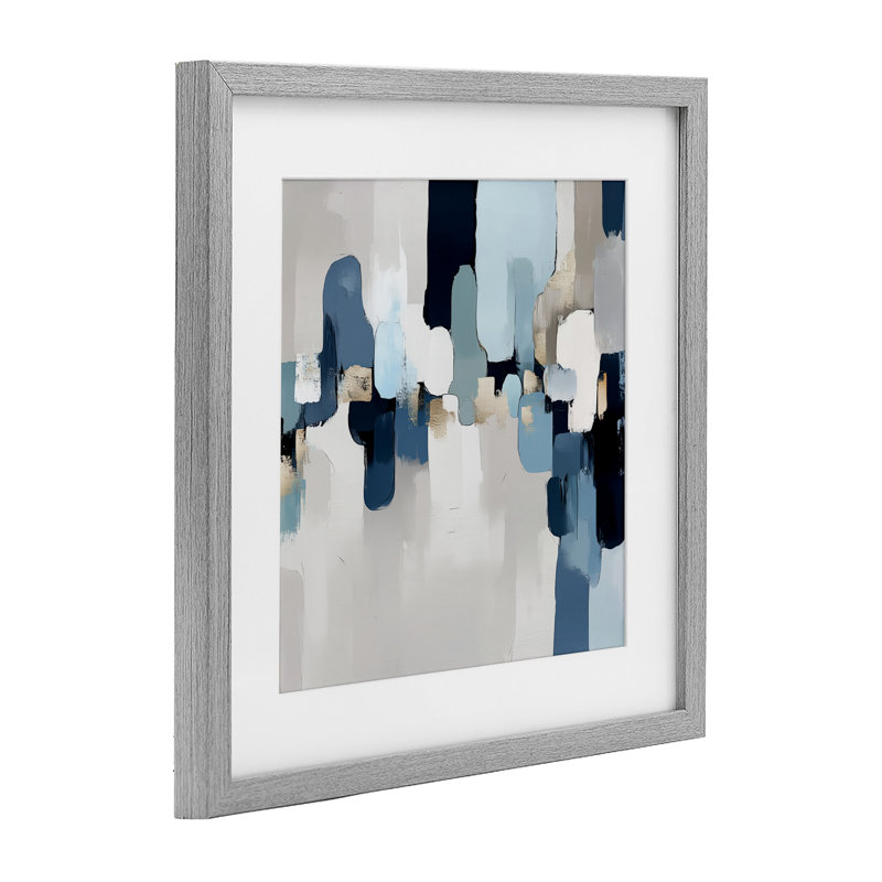 «Soft situation», reproduction abstraite encadrée sous verre, design par Annabelle Hall, H 16 po x l 16 po