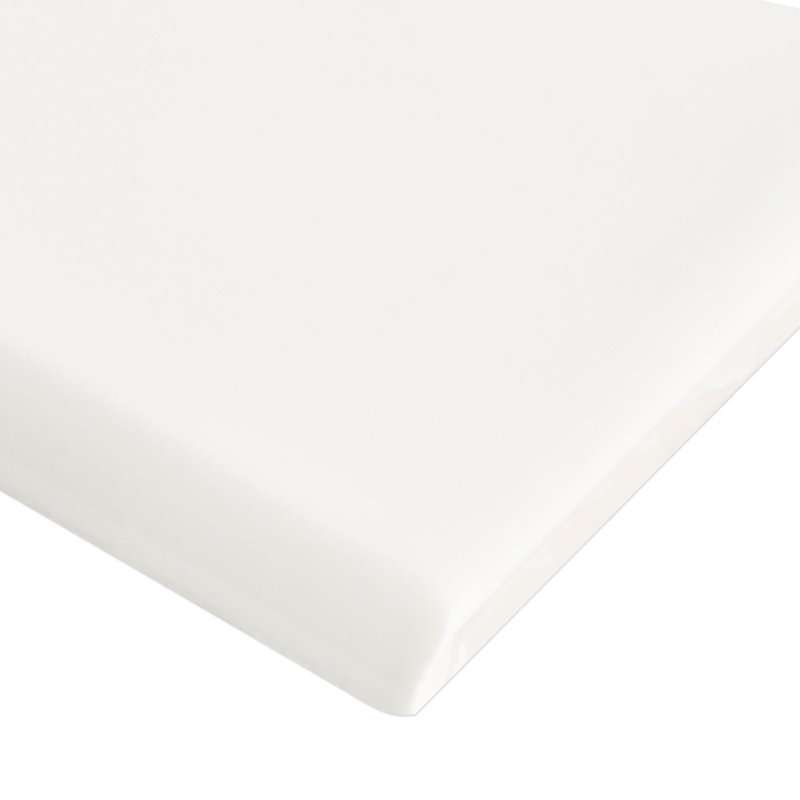 Carreau de céramique Bullnose 12 po x 3 po blanc chaud Birmingham