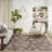 Rectangle Petroni Floral Polypropylene Indoor/Outdoor Area Rug in Brown/White-53130404