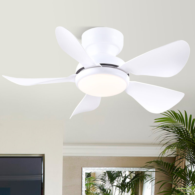 Ventilateur de plafond encastré avec lumière et télécommande / app, 36" Wide, White