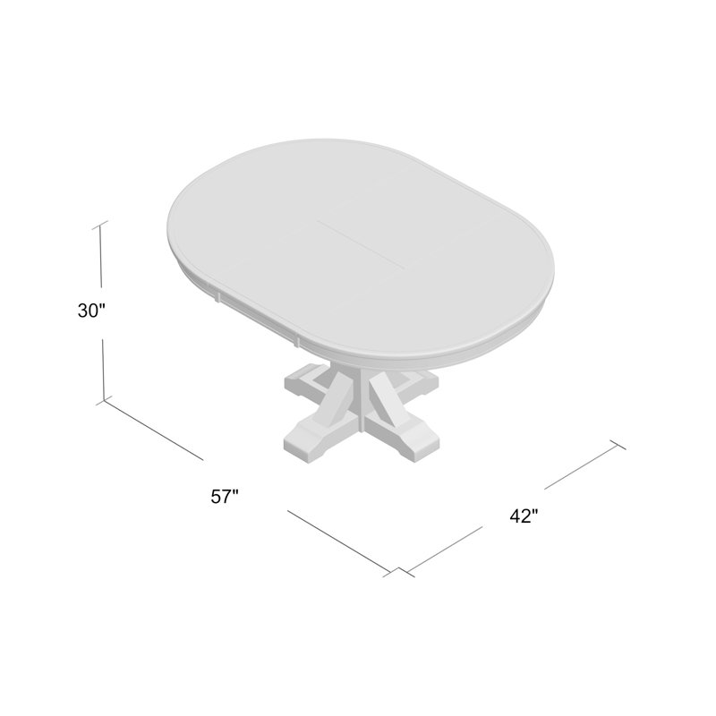 Kewaunee Extendable Rubberwood Round Solid Wood Top with Solid Wood Base Dining Table, Rustic Brown