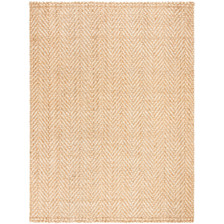 Gardell Natural Fiber Hand Woven Jute Chevron Rug