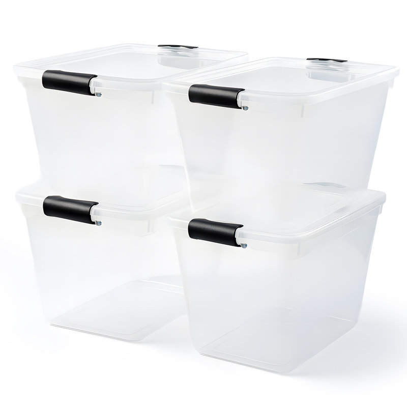 Homz Plastic Storage Tub & Tote, Gray