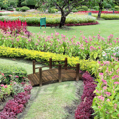 Fir Wood Bridge With , 60"X26.5"X19", For Enhancing Garden And Backyard 60" L X 26.5" W 19" H Bridge, Added