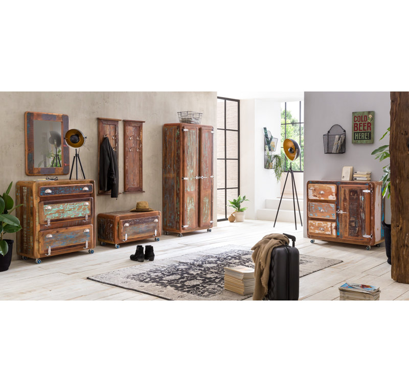 Rukhsar Wood Flat Wall Mirror