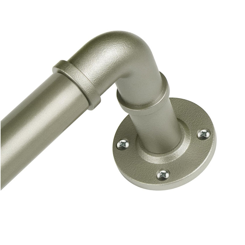 80cm Straight Tension Shower Curtain Rod & Hook Set, Silver