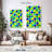Avery Blue Yellow Green Abstract Flowing Paint Pattern-108442538