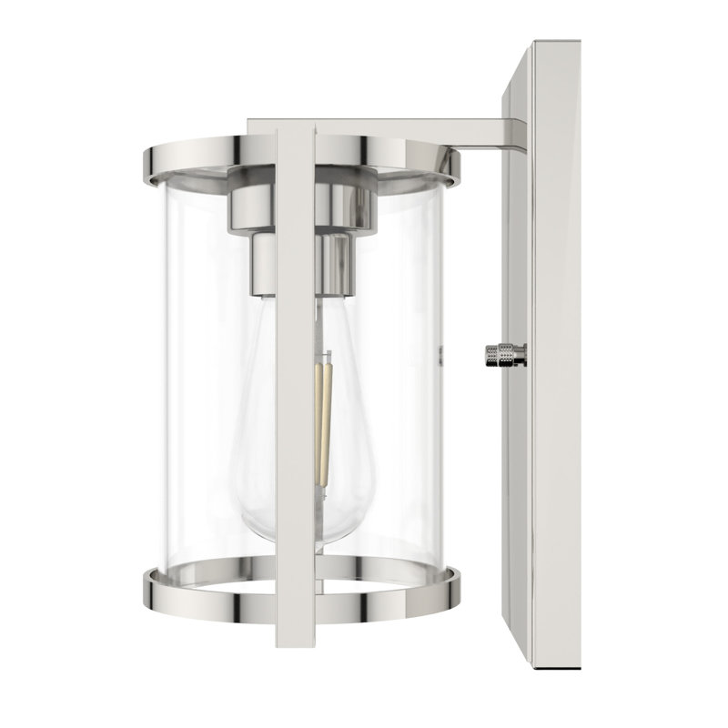 Polished Nickel Dimmable Art Deco Wall Sconce