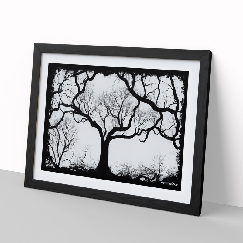 Striking Tree - Framed Print, Black, 46cm H x 64cm W x 2cm D