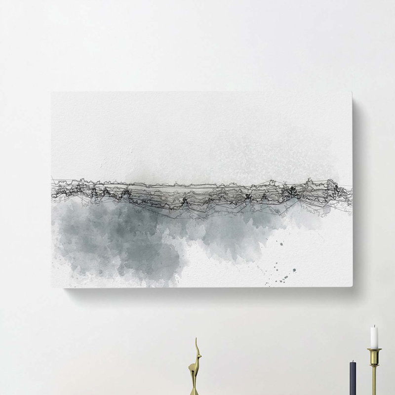 Misty Forest in France in Abstract - Wrapped Canvas Drawing - Wrapped Canvas, 60cm H x 91cm W x 3cm D