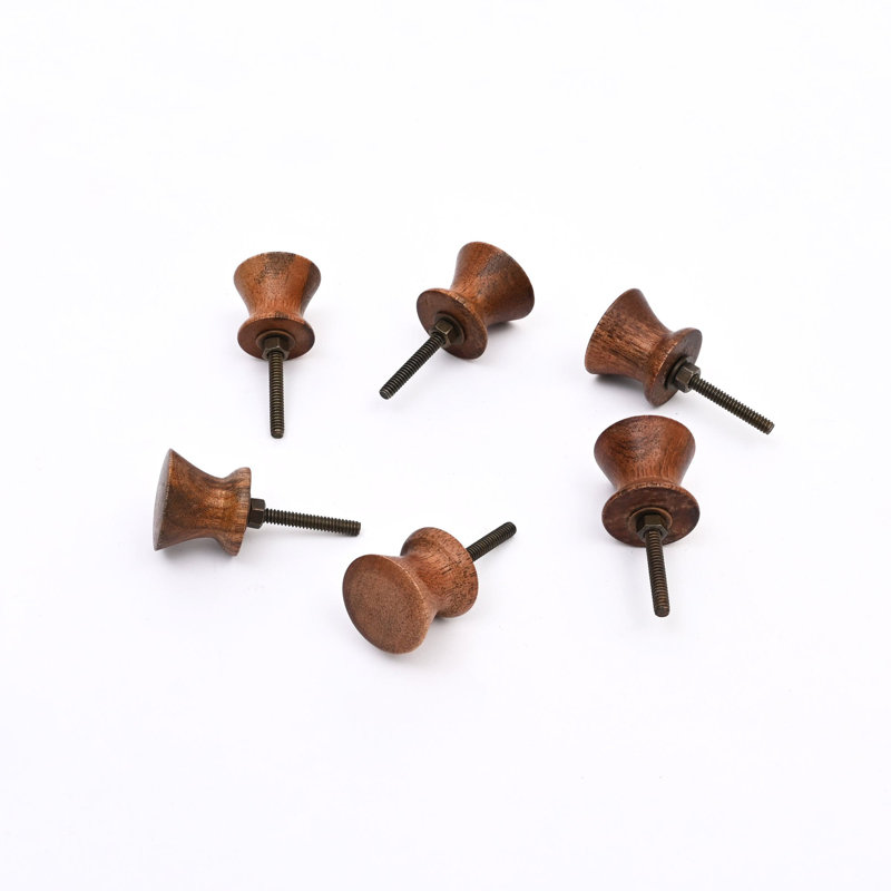 Brown Push-Pin Wooden Knob – Set of 6