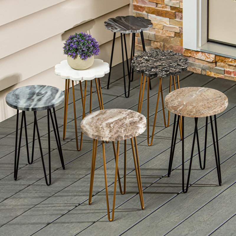 Wooden Plant Stand with Metal Legs