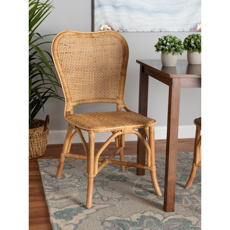 Chaise d'appoint en rotin brun naturel Pineapple