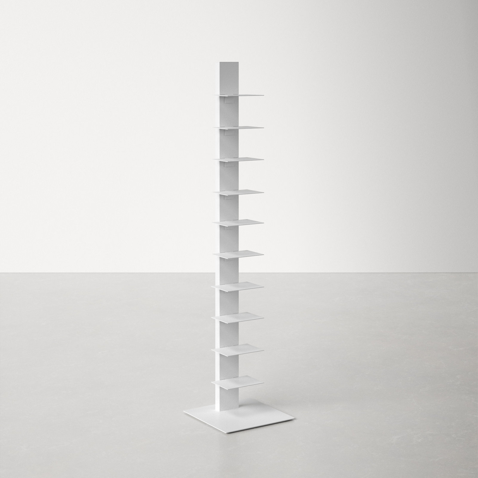 Ajax 14" Steel Bookcase, White