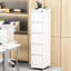 Vertical File Cabinet With 5 Drawers, Wheels For Mobility, Metal Storage A4/Letter/Legal Size Papers, White, 17.71"D*15.33"W*65.85"H, Secure Locking System, Construction Quiet Drawer Operation-1776677890