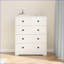 Commode 4 tiroirs blanc moderne | Blanc antique | Mélamine