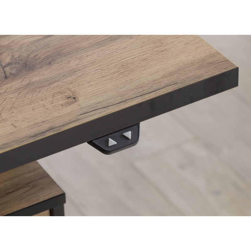Gregson Adjustable Metal Base Standing Desk, Brown