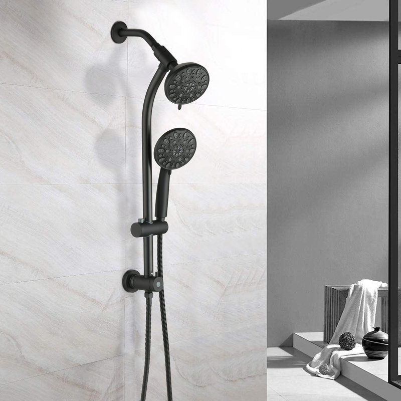 Rain Dual Shower Head 1.8 GPM GPM, Matte Black 
