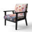 Fauteuil rembourré moderne Mauve Botanical Whispers IV