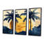 «Blue and Gold Palm Trees Scenery I», ensemble d'art mural palmiers-107200860-107200868