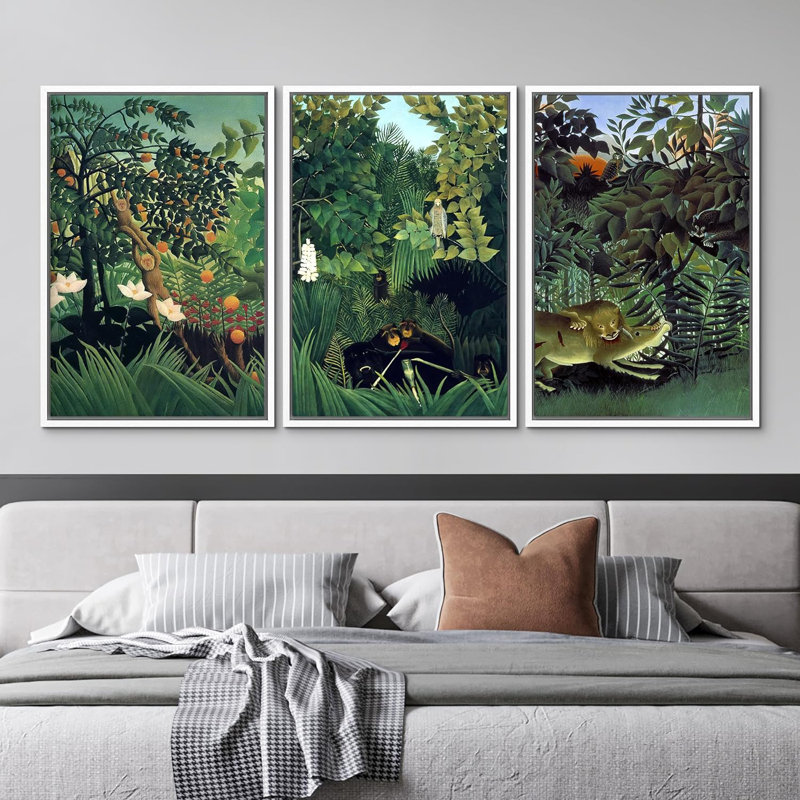 Impression sur toile encadrée 3 pièces, H 24 po x l 16 po x P 1,5 po, Blanc