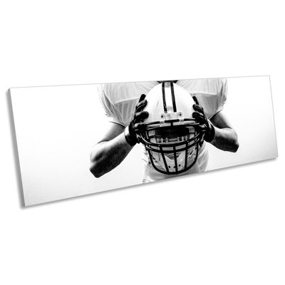 American Football Helmet 1 Piece Wrapped Canvas Panoramic Wall Art