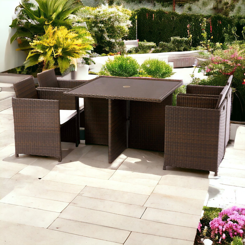  Nevada 4 Seater Cube Set, Brown