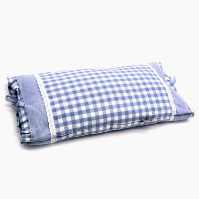 ErgoSupport Buckwheat Neck Pillow - Small Cervical Support Pillow for Side Sleepers & Yoga, 20x11 Inches, Blue - Upgrade Your Comfort!