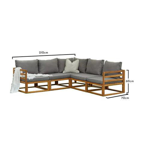 Rowan Garden Lounge Set with Cushions, Beige