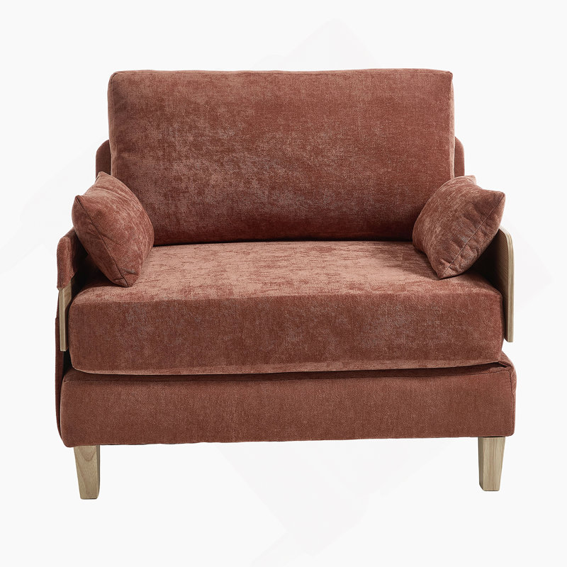 Canapé-lit pliable inclinable, canapé-lit convertible 3-en-1, décor moderne Mid-Century, convient aux petits espaces, avec trois coussins, peut être placé dans la chambre d'étude