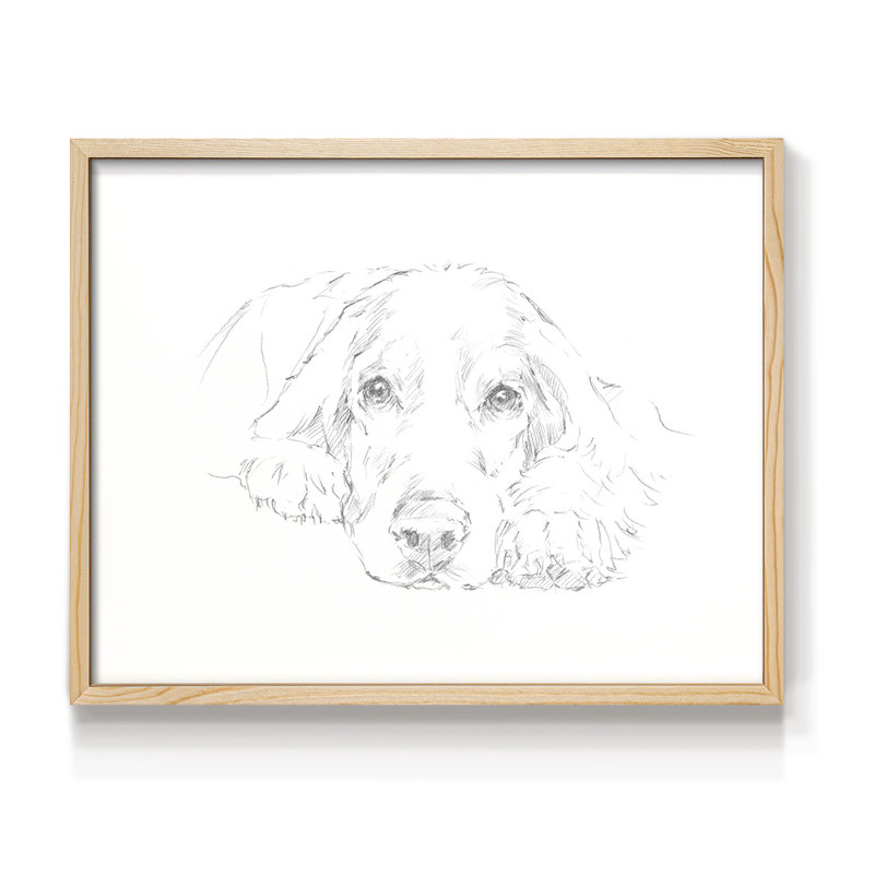 Lazy Dog II - Impression encadrée - Restickable, H 8 po x l 10 po, Naturel