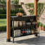 6 x 14 pi Pavillon de jardin en cèdre avec prise de charge USB, comptoir de bar, armoire de rangement, support pour téléviseur et ouvre-bière - parfait pour les barbecues dans la cour, les fêtes sur le patio et les rassemblements