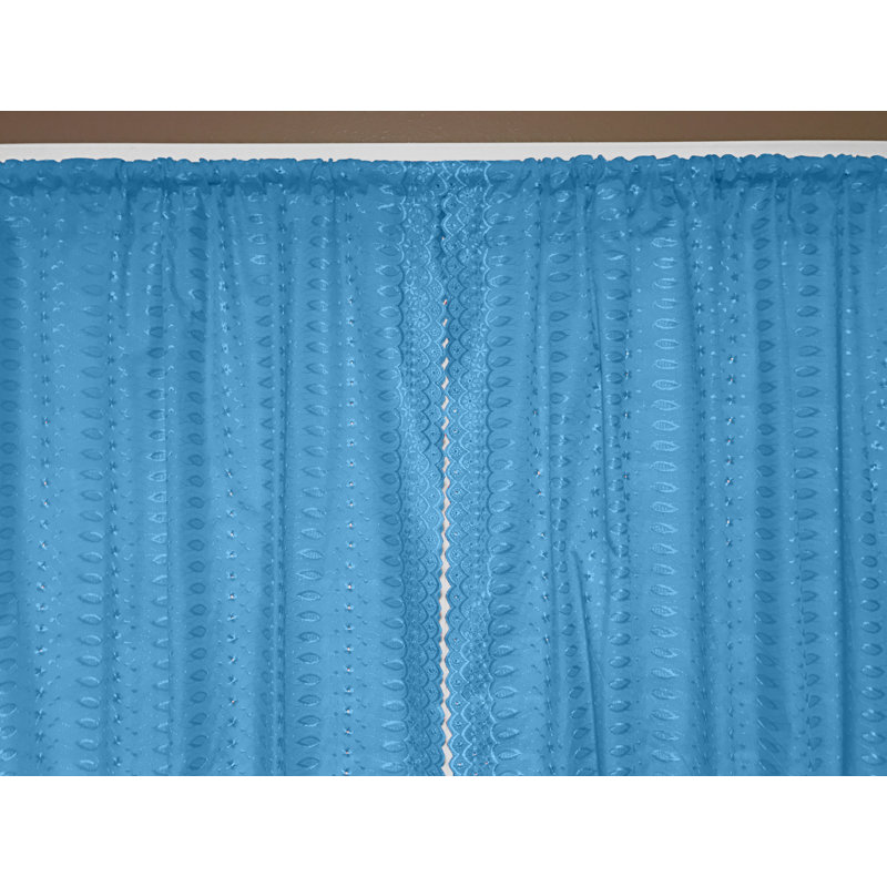 Hollander Cotton Blend Room Darkening Curtain Pair, Turquoise, 42" W x 63" L